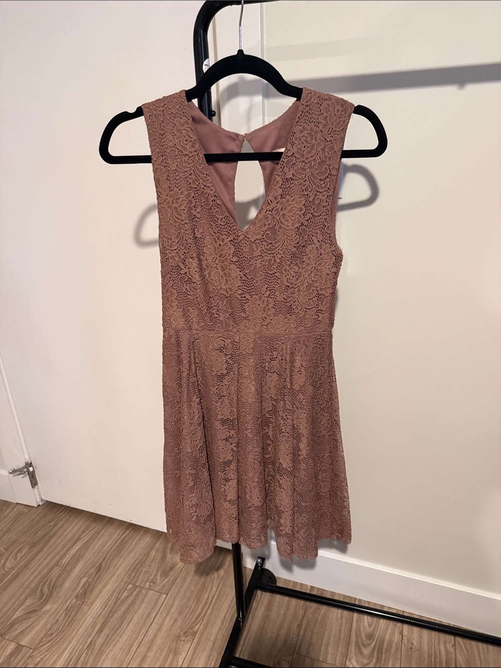 Altar'd State Mauve Lace Sleeveless V-Neck Mini Dress